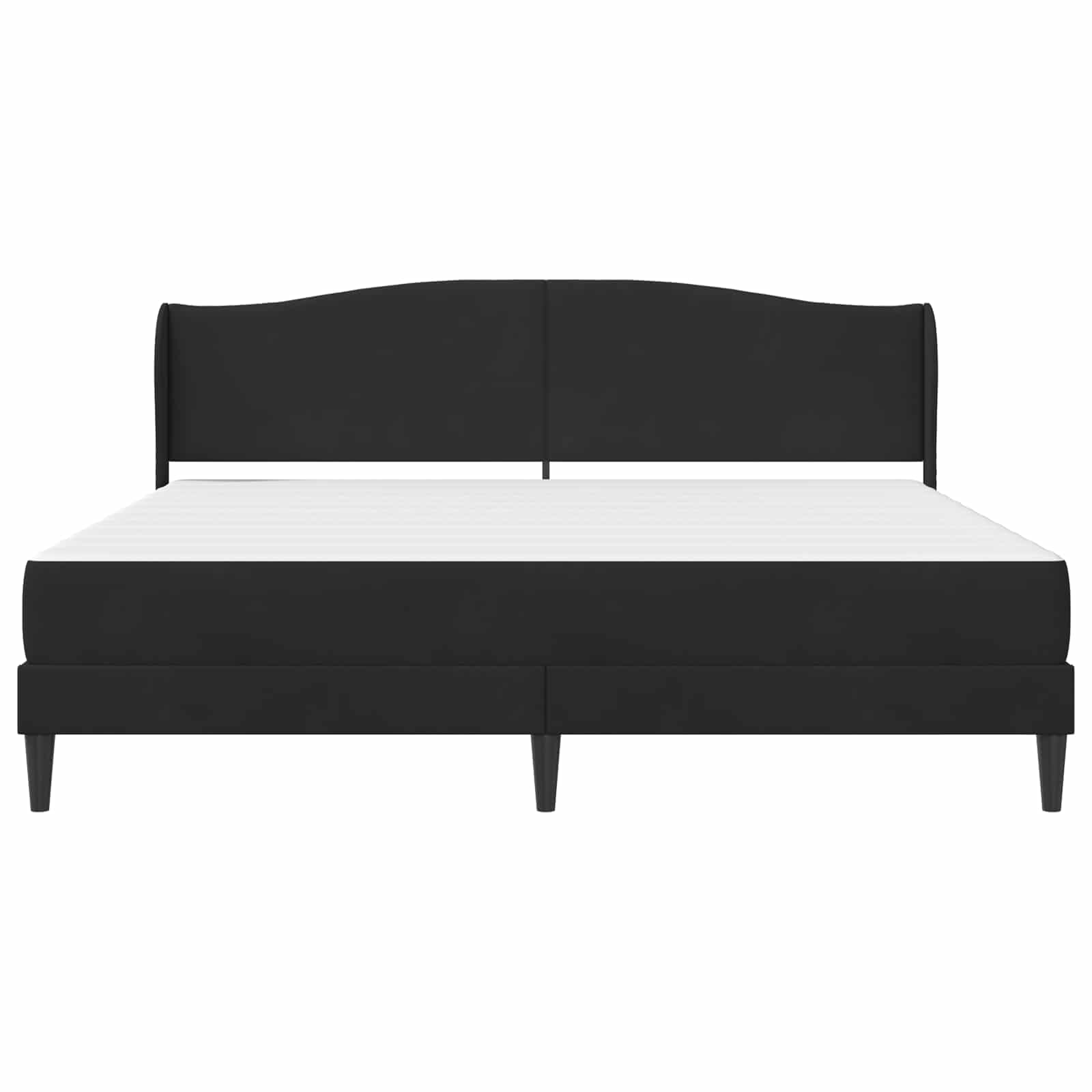 Cadre de lit avec tête de lit Noir 200 x 200 cm Velours - XIOS