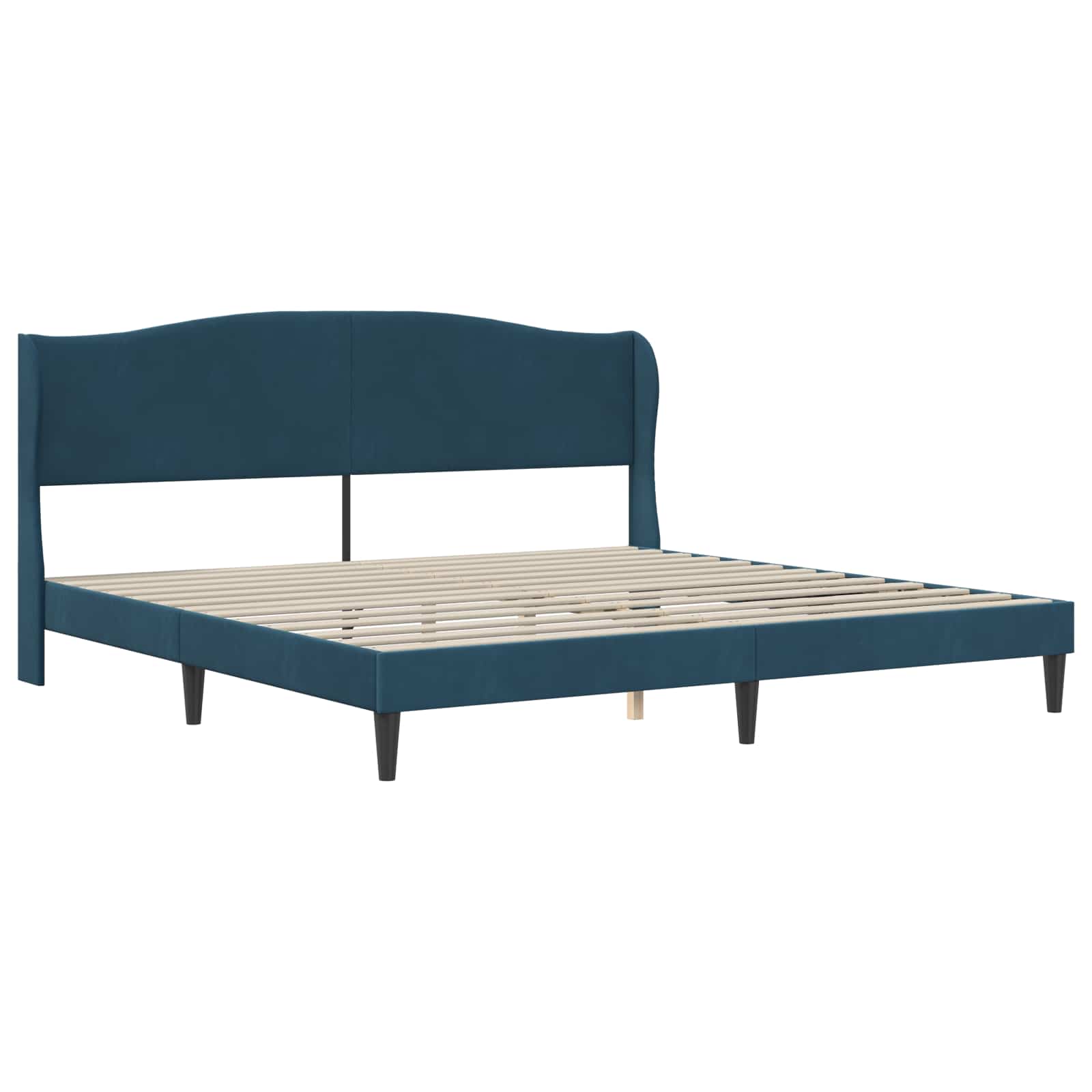 Cadre de lit avec tête de lit Bleu 200 x 200 cm Velours - XIOS