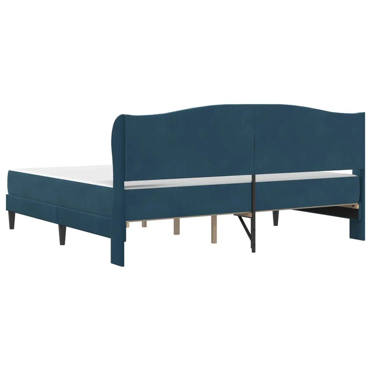 Cadre de lit avec matelas Bleu 200 x 200 cm Velours - XIOS