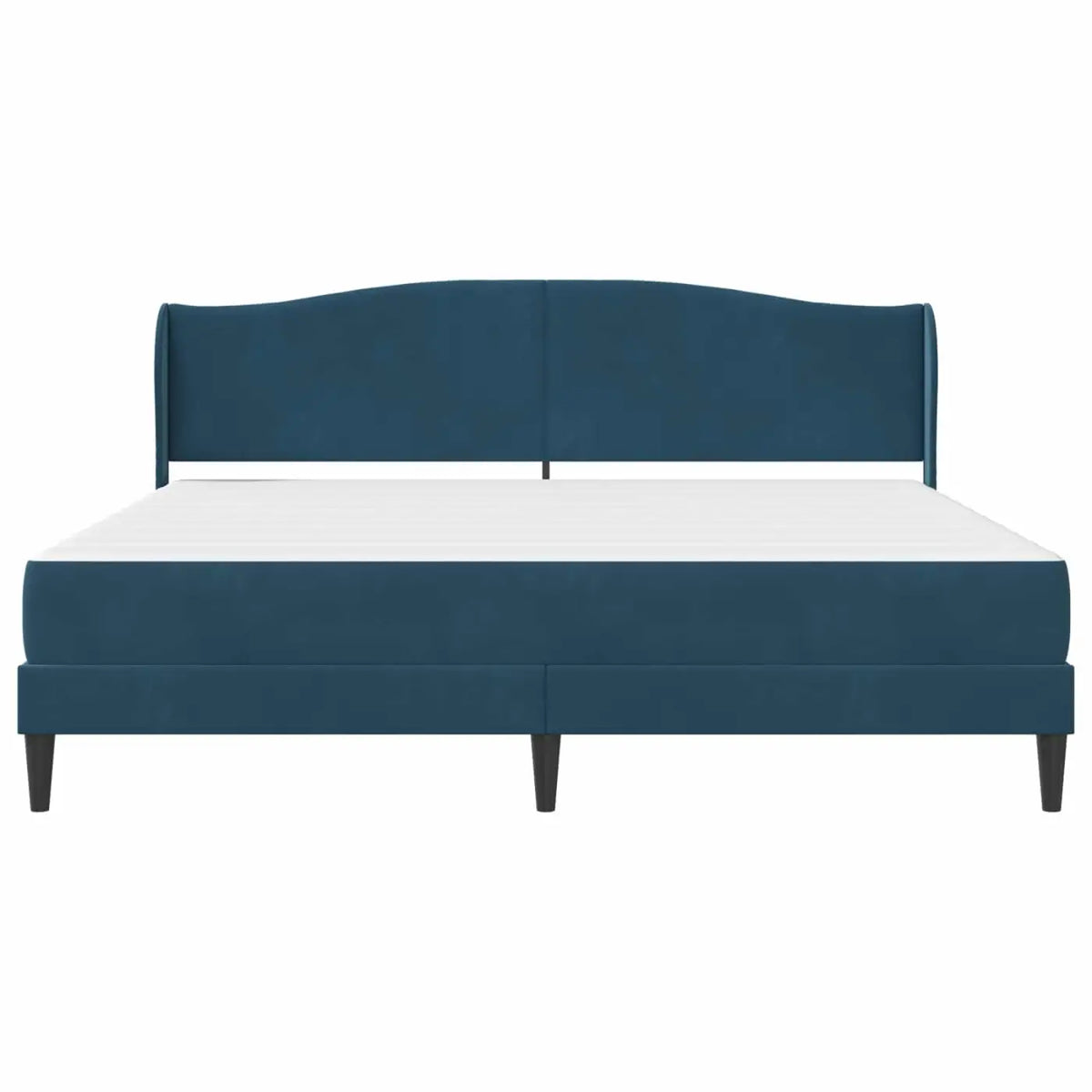 Cadre de lit avec matelas Bleu 200 x 200 cm Velours - XIOS