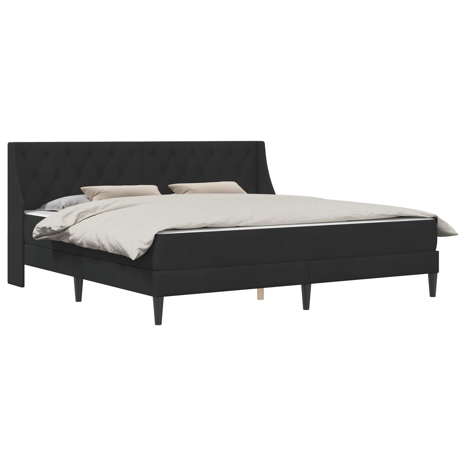 Cadre de lit avec matelas Noir 180 x 200 cm Velours