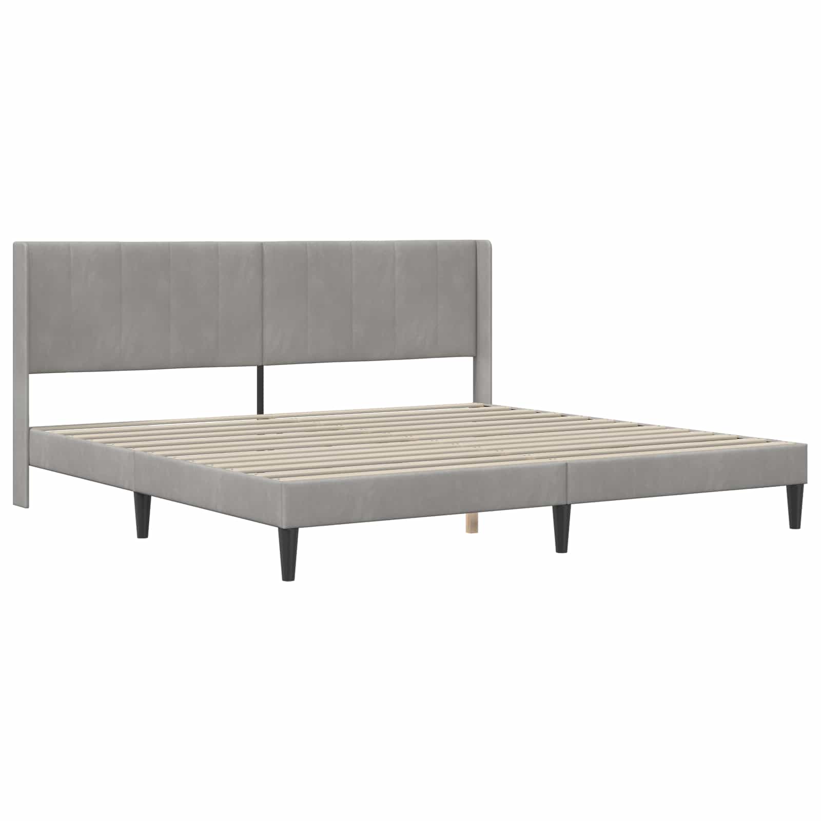 Cadre de lit avec matelas Gris clair 180 x 200 cm Velours