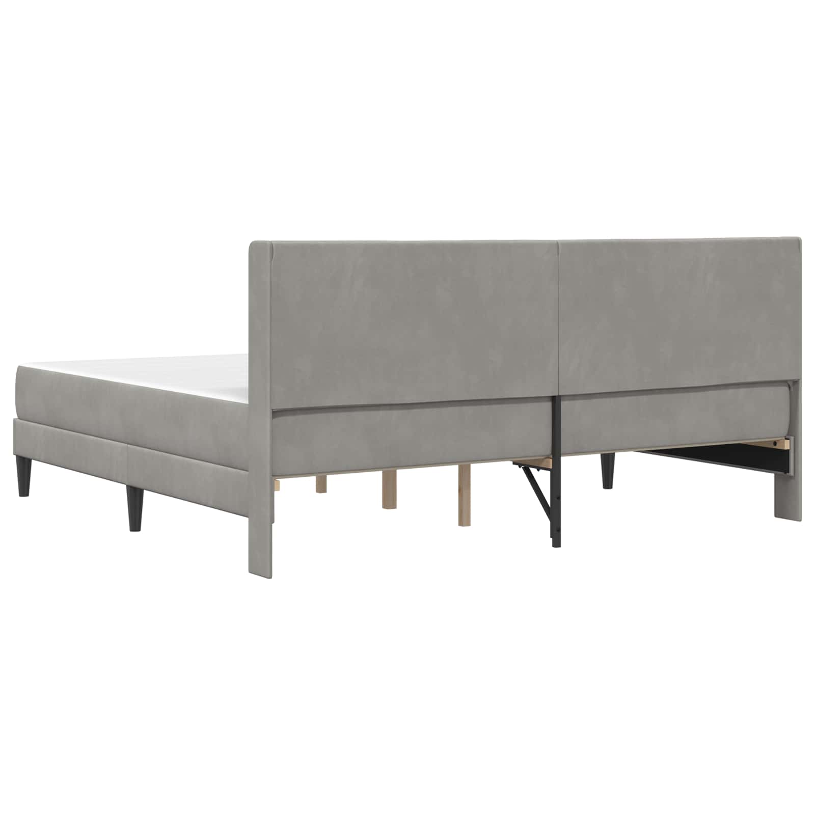 Cadre de lit avec matelas Gris clair 180 x 200 cm Velours