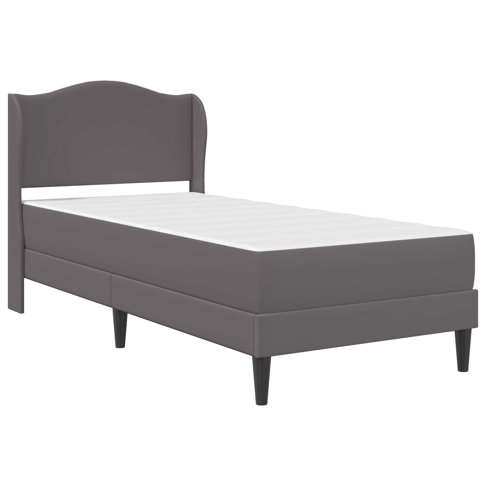 Cadre de lit avec tête de lit Gris 90 x 190 cm Simili cuir