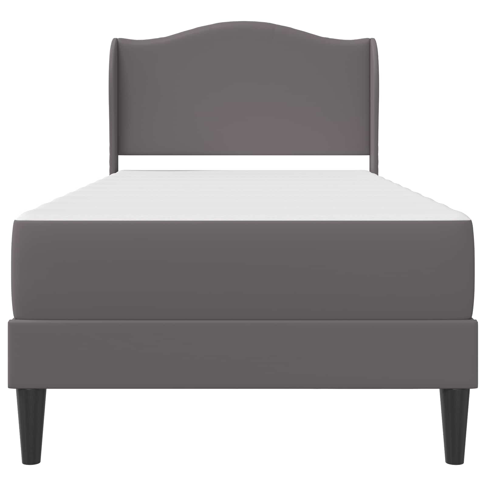 Cadre de lit avec tête de lit Gris 90 x 190 cm Simili cuir