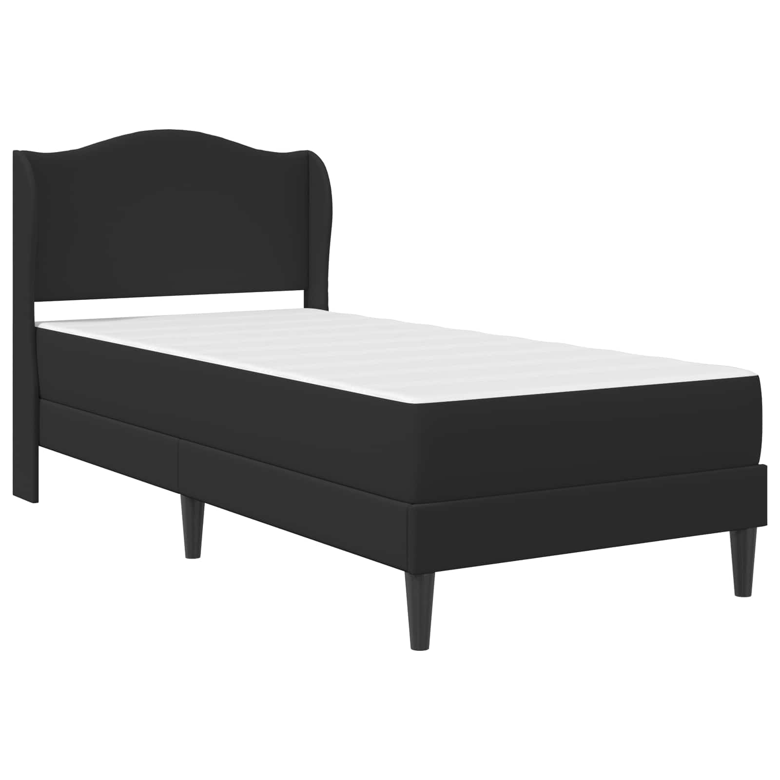 Cadre de lit avec tête de lit Noir 90 x 190 cm Simili cuir