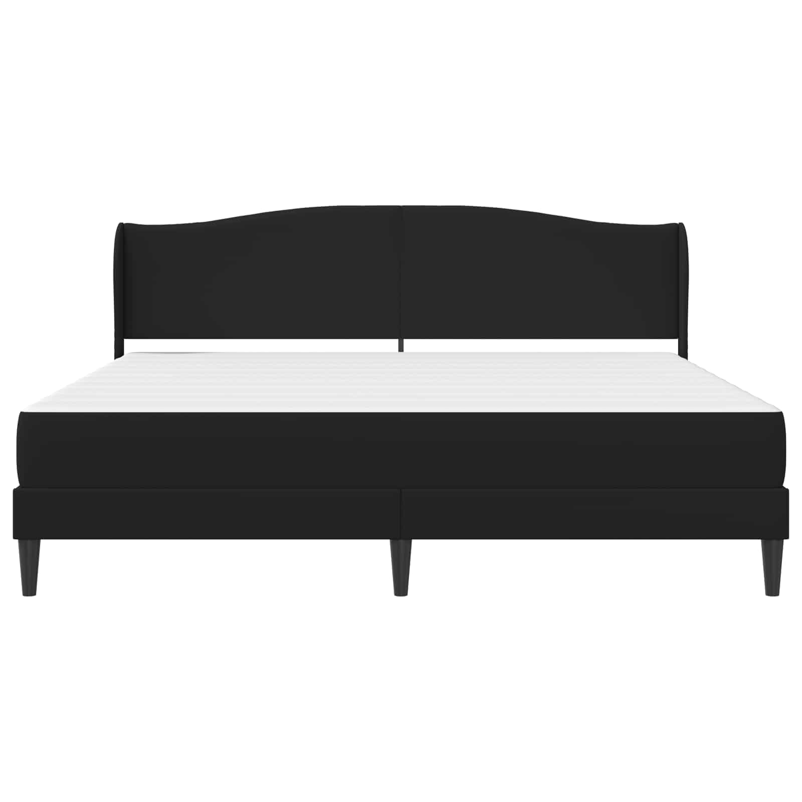 Cadre de lit avec tête de lit Noir 180 x 200 cm Simili cuir