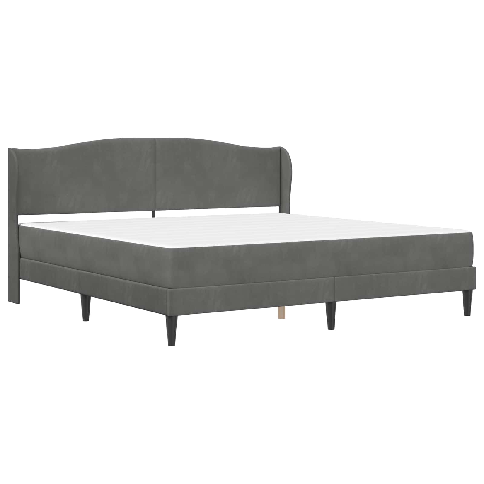 Cadre de lit avec tête de lit Gris foncé 180 x 200 cm Velours - XIOS