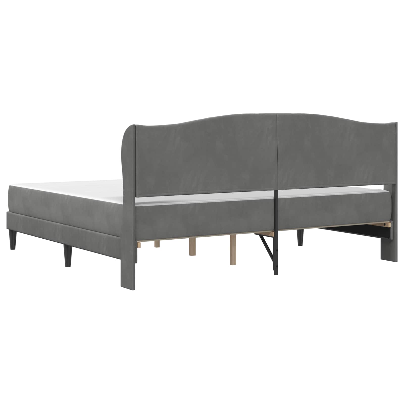 Cadre de lit avec tête de lit Gris foncé 180 x 200 cm Velours - XIOS