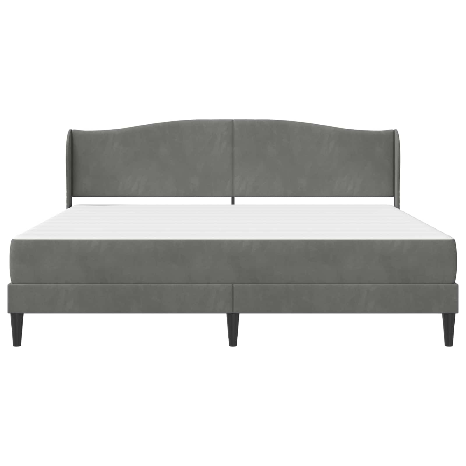 Cadre de lit avec tête de lit Gris foncé 180 x 200 cm Velours - XIOS