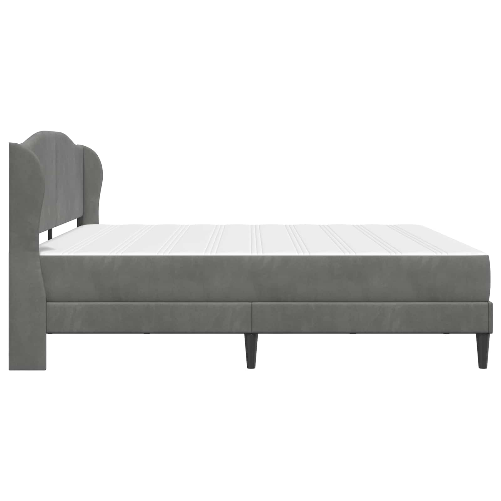 Cadre de lit avec tête de lit Gris foncé 180 x 200 cm Velours - XIOS