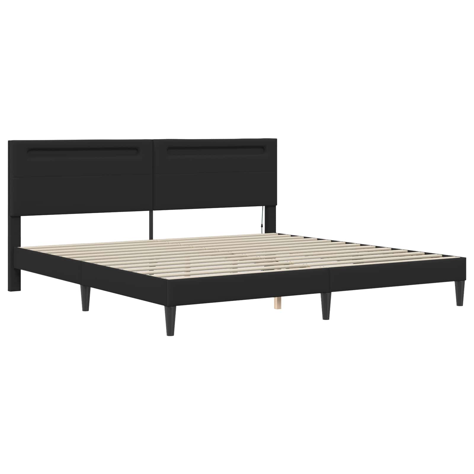 Cadre de lit avec bandes LED Noir 180 x 200 cm Simili cuir - XIOS