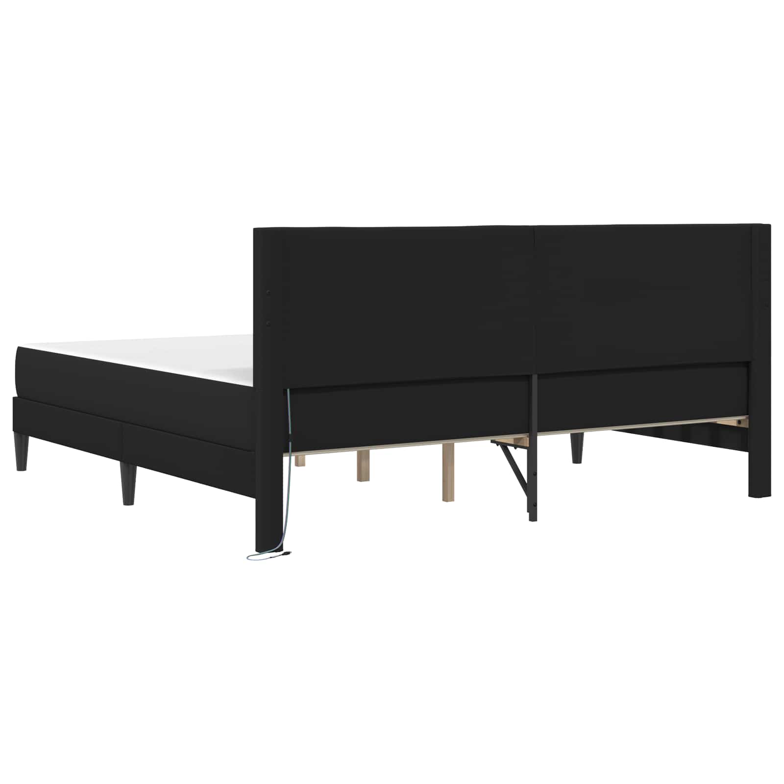 Cadre de lit avec bandes LED Noir 180 x 200 cm Simili cuir - XIOS