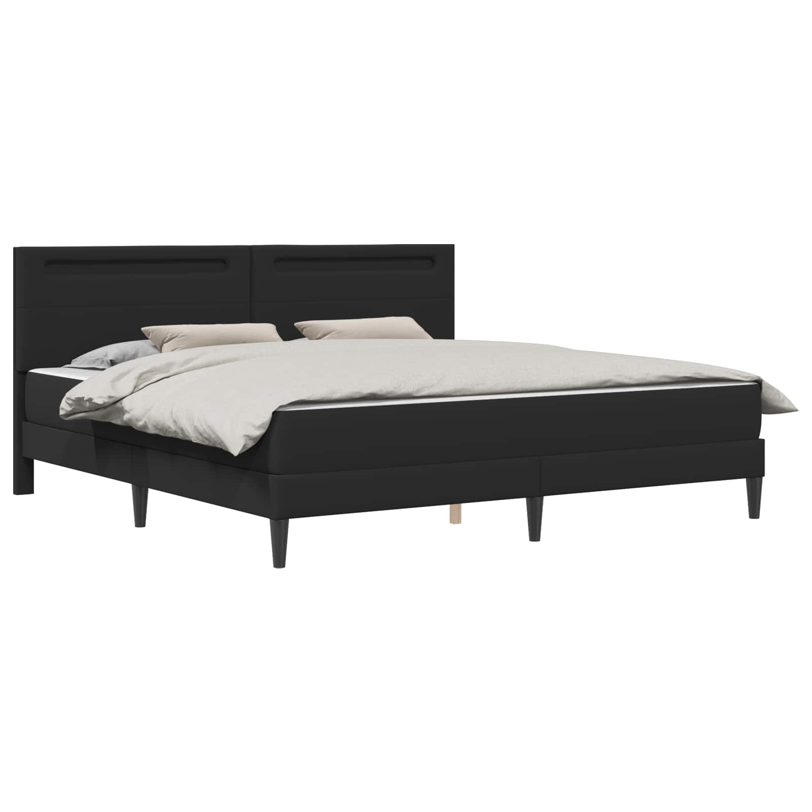 Cadre de lit avec bandes LED Noir 180 x 200 cm Simili cuir - XIOS