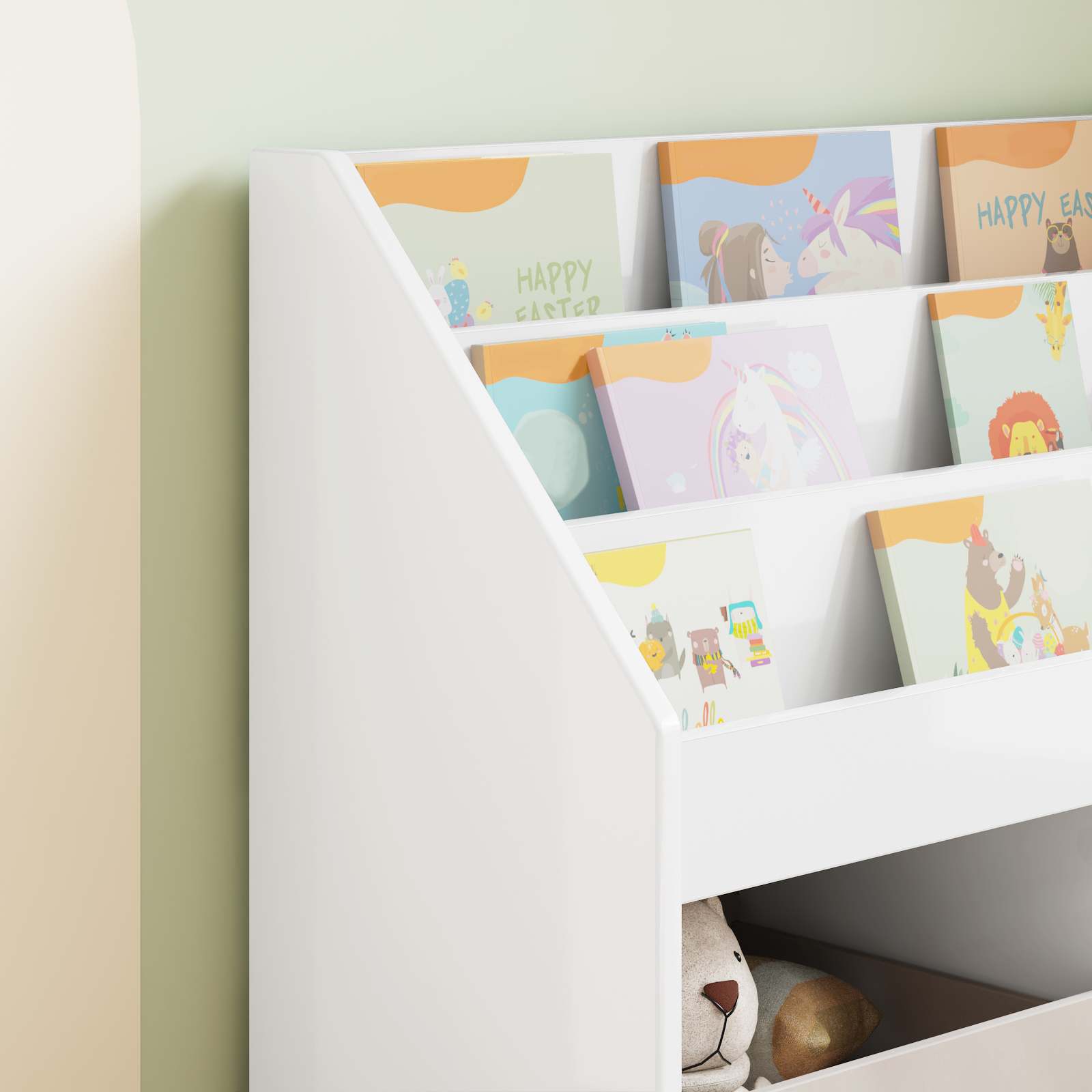Bibliothèque pour enfants Blanc brillant 72,5 x 29,5 x 69 cm - XIOS