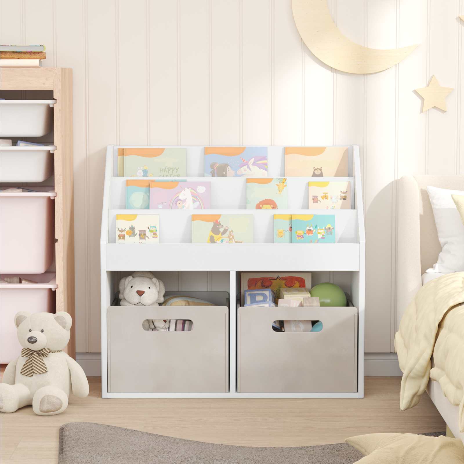 Bibliothèque pour enfants Blanc brillant 72,5 x 29,5 x 69 cm - XIOS