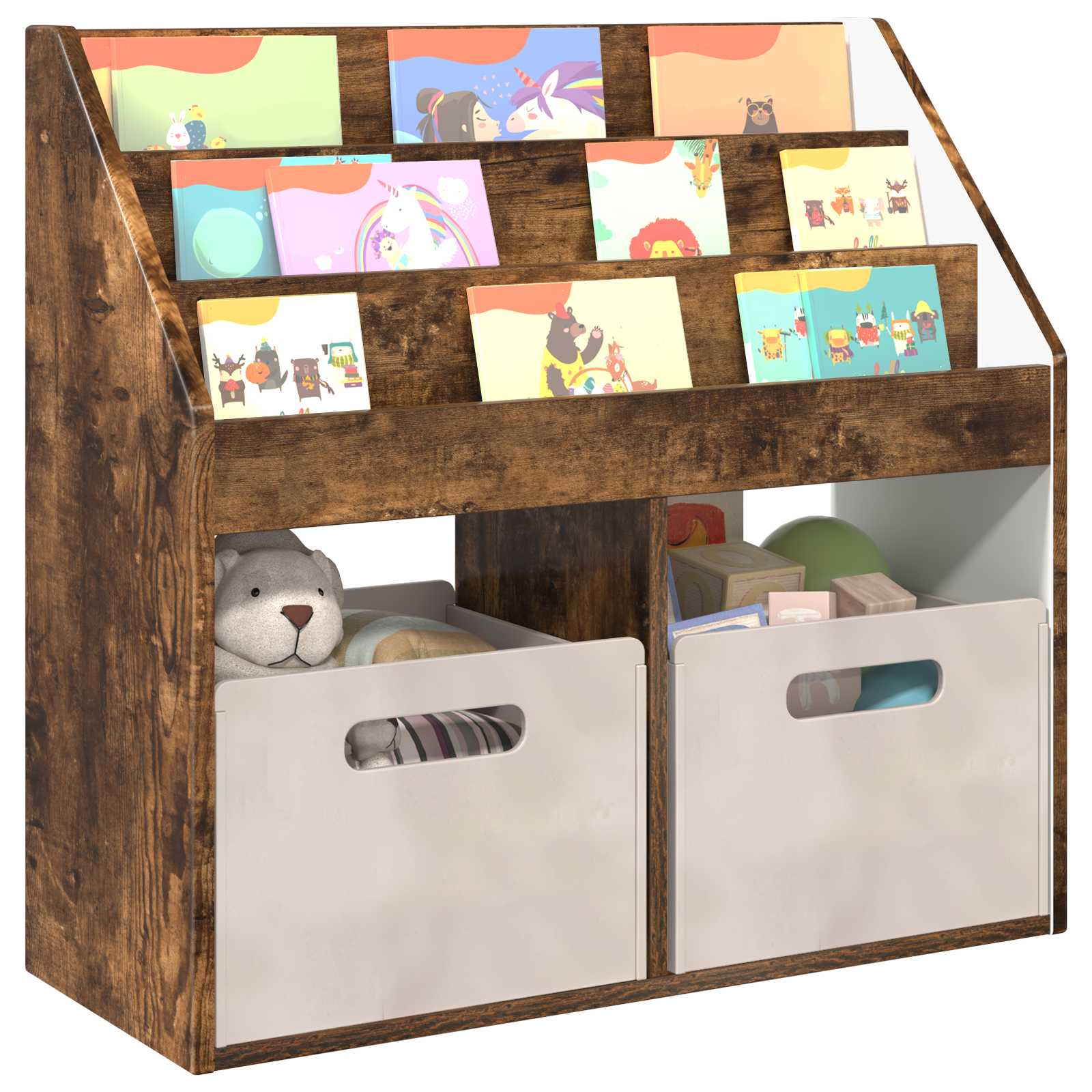 Bibliothèque pour enfants Chêne fumé 72,5 x 29,5 x 69 cm - XIOS