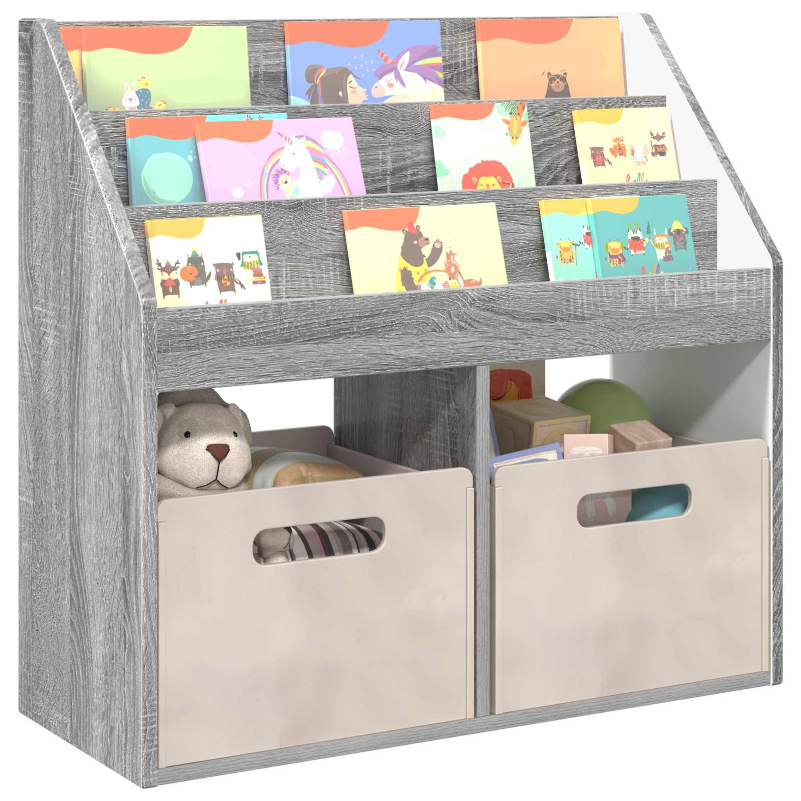 Bibliothèque pour enfants Gris Sonoma 72,5 x 29,5 x 69 cm - XIOS
