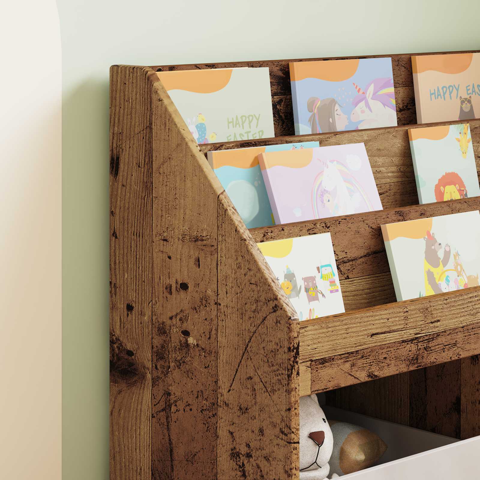 Bibliothèque pour enfants Bois ancien 72,5 x 29,5 x 69 cm - XIOS
