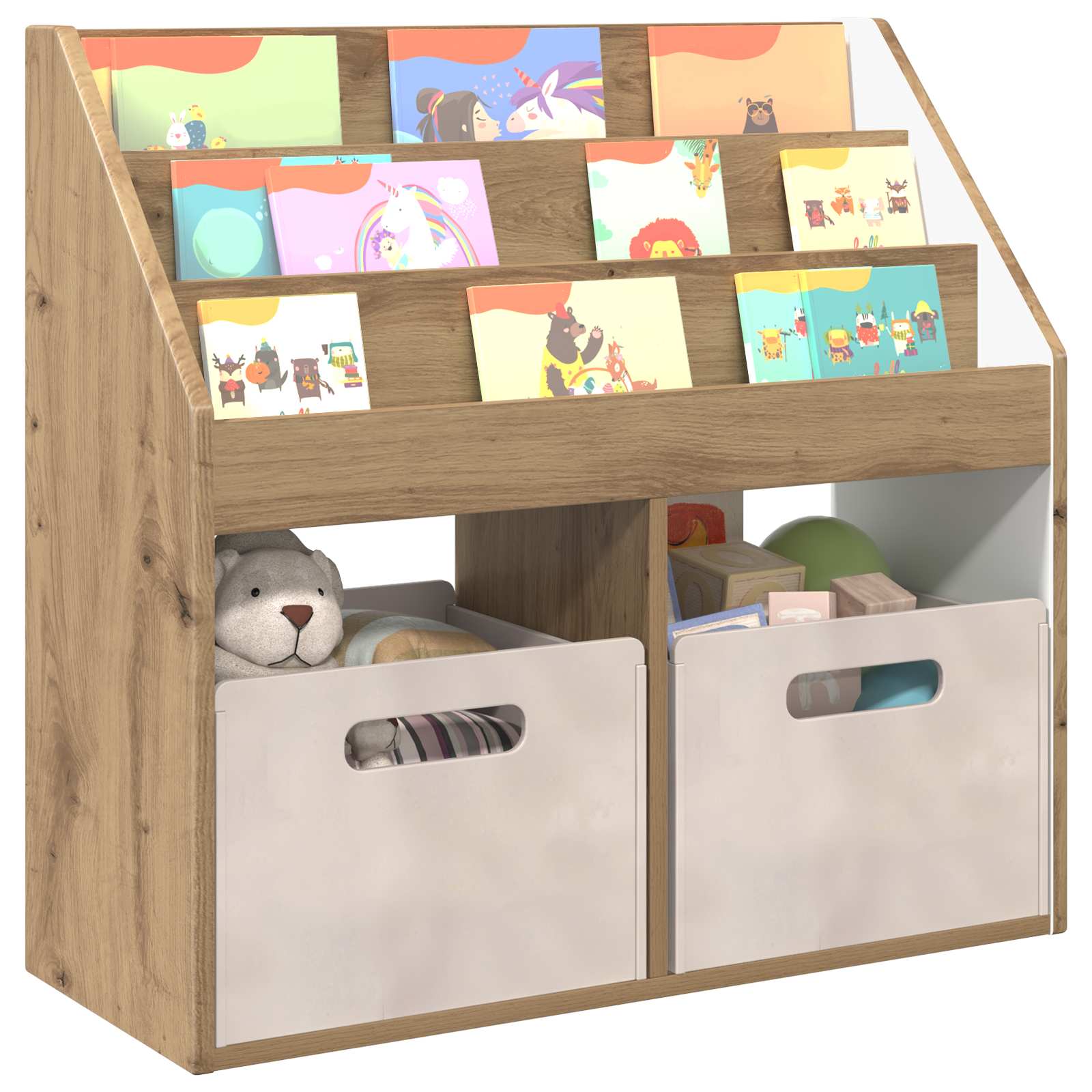 Bibliothèque pour enfants Chêne artisanal 72,5 x 29,5 x 69 cm