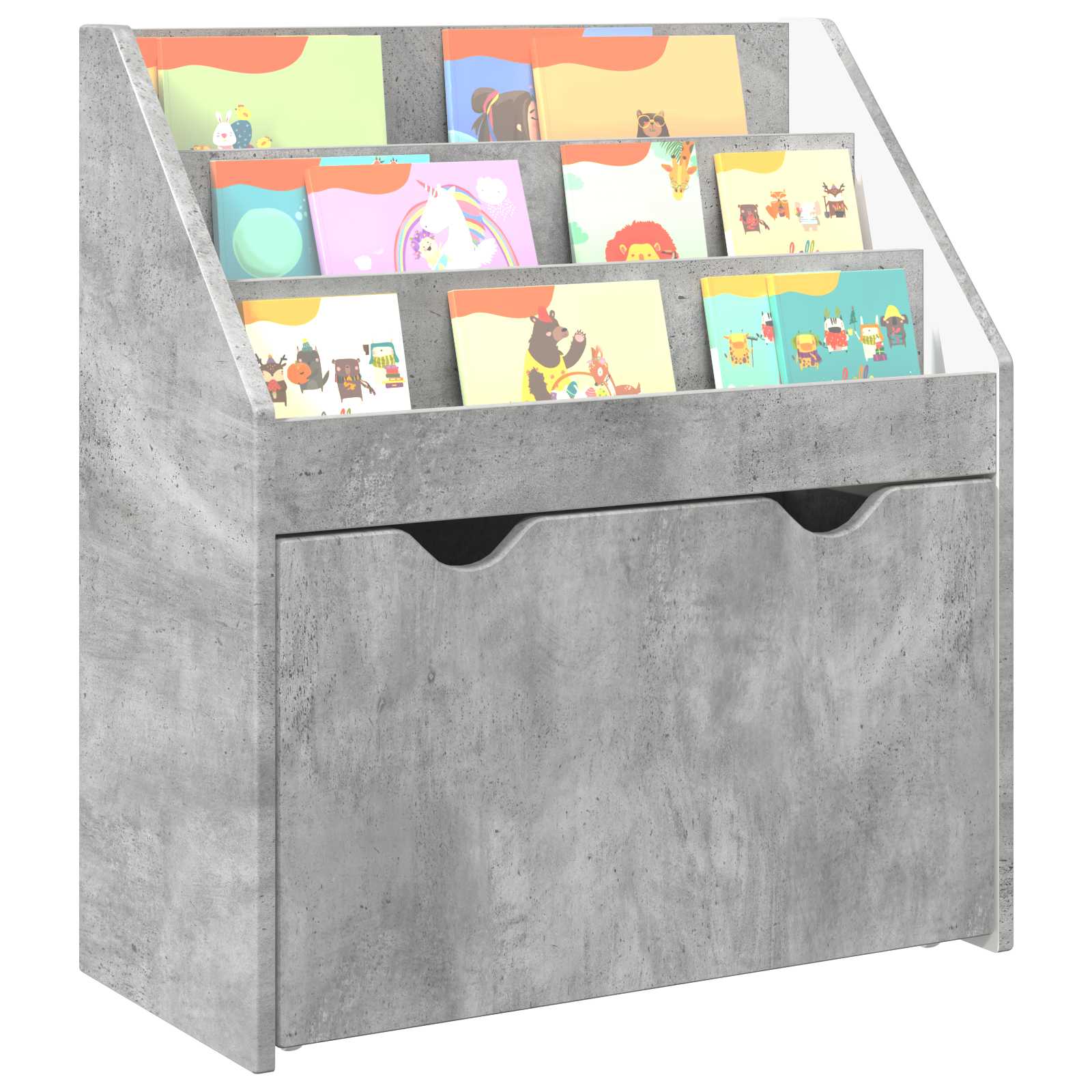 Bibliothèque pour enfants Gris béton 60 x 29,5 x 69 cm - XIOS