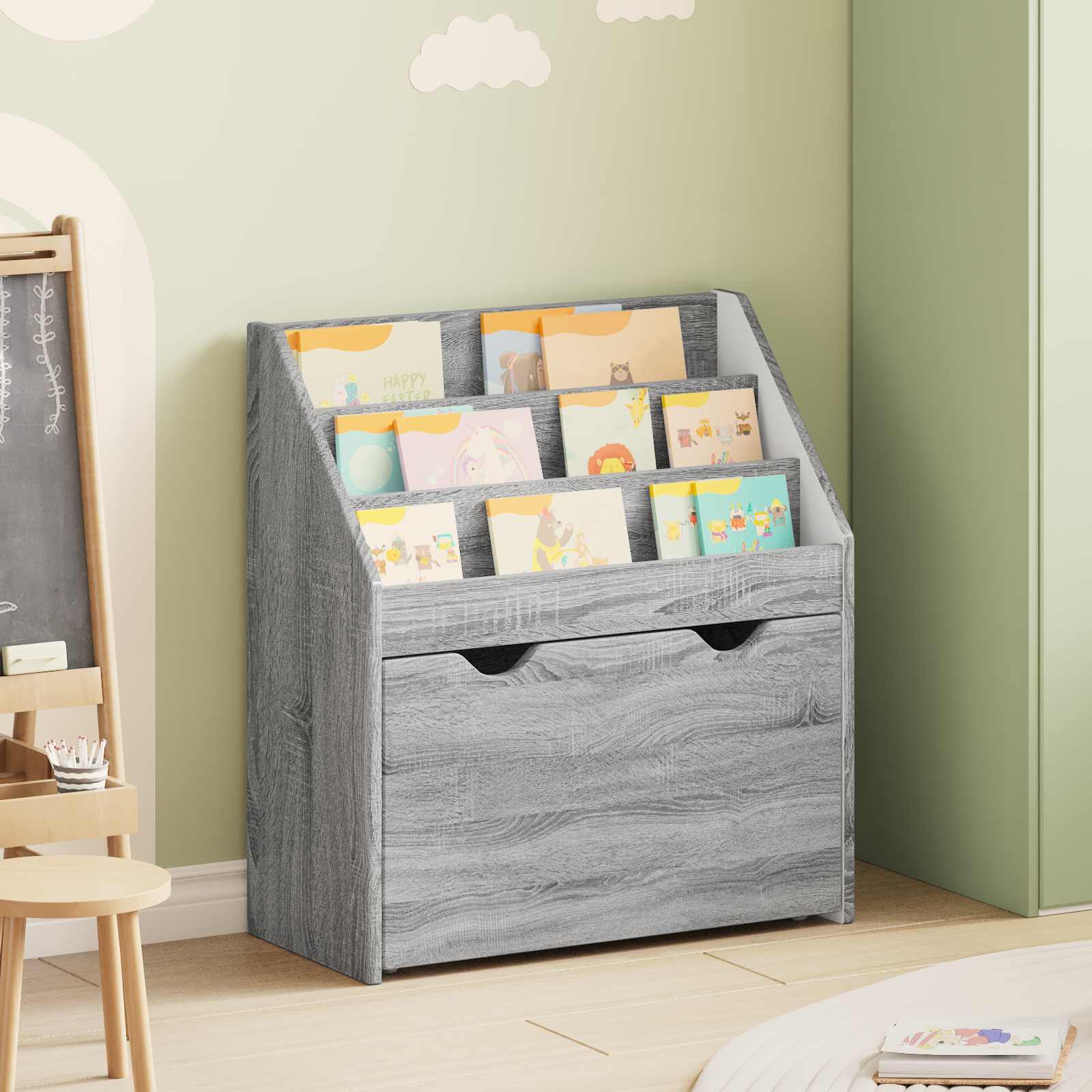 Bibliothèque pour enfants Gris Sonoma 60 x 29,5 x 69 cm - XIOS