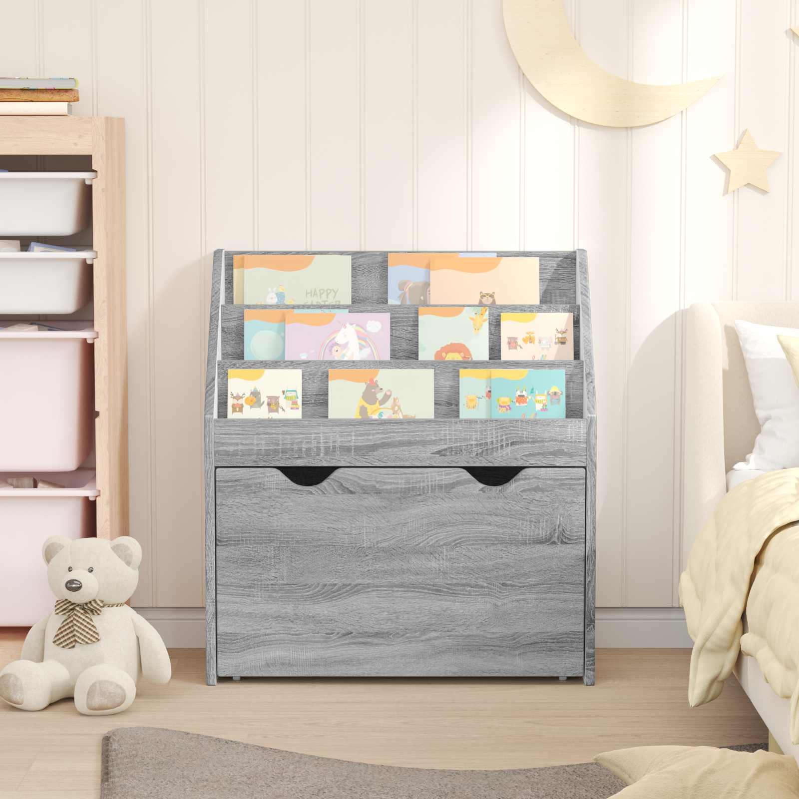 Bibliothèque pour enfants Gris Sonoma 60 x 29,5 x 69 cm - XIOS