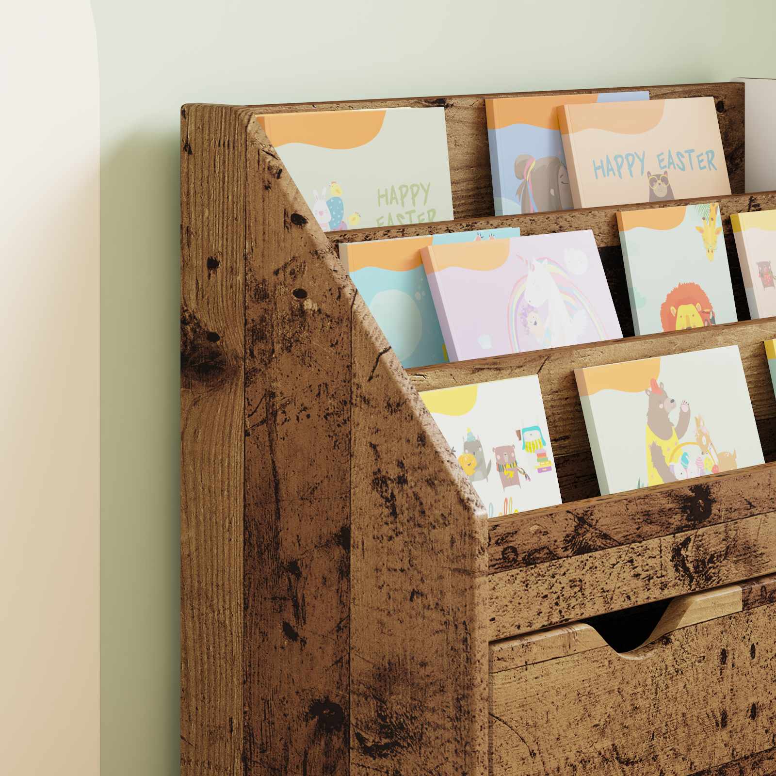 Bibliothèque pour enfants Bois ancien 60 x 29,5 x 69 cm - XIOS