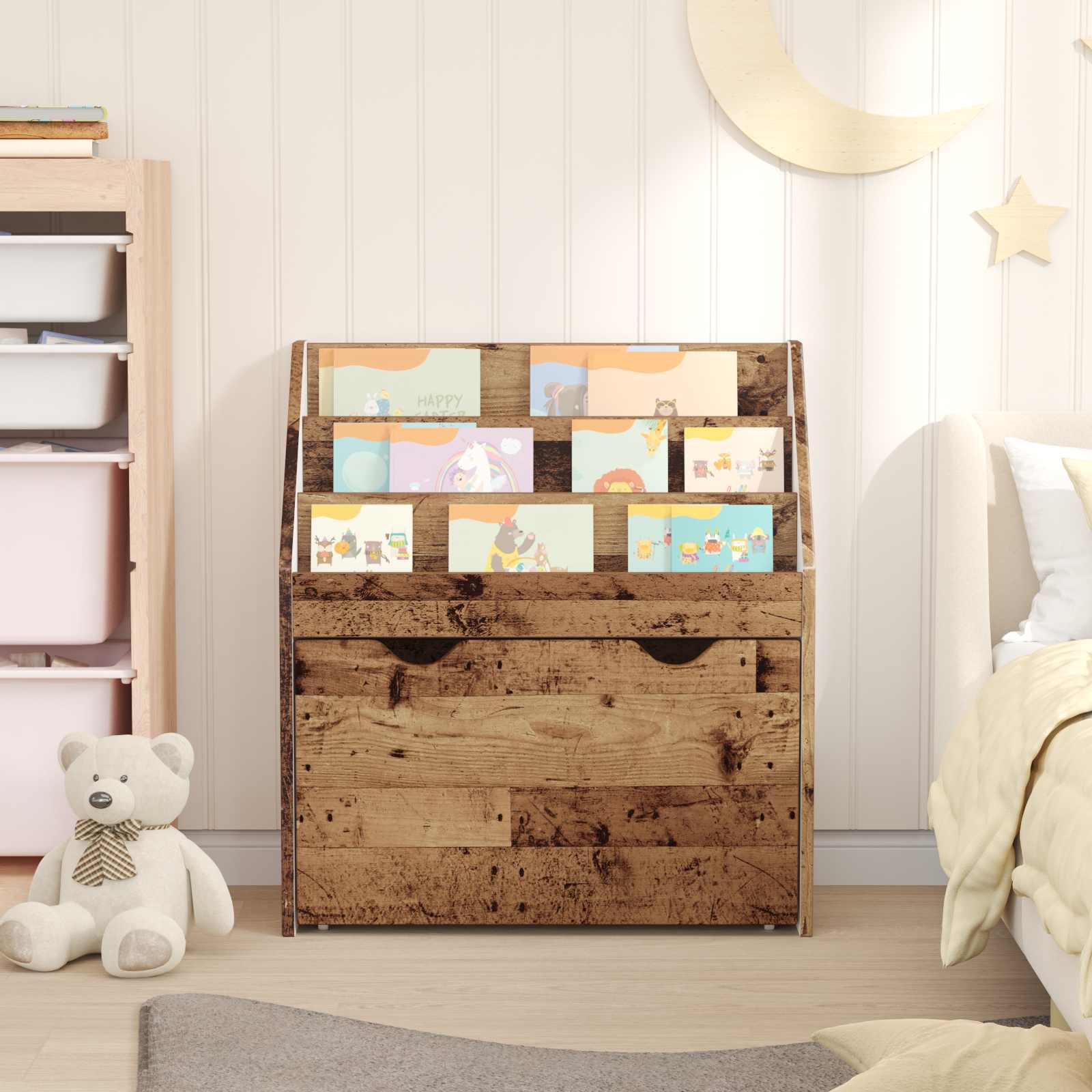 Bibliothèque pour enfants Bois ancien 60 x 29,5 x 69 cm - XIOS