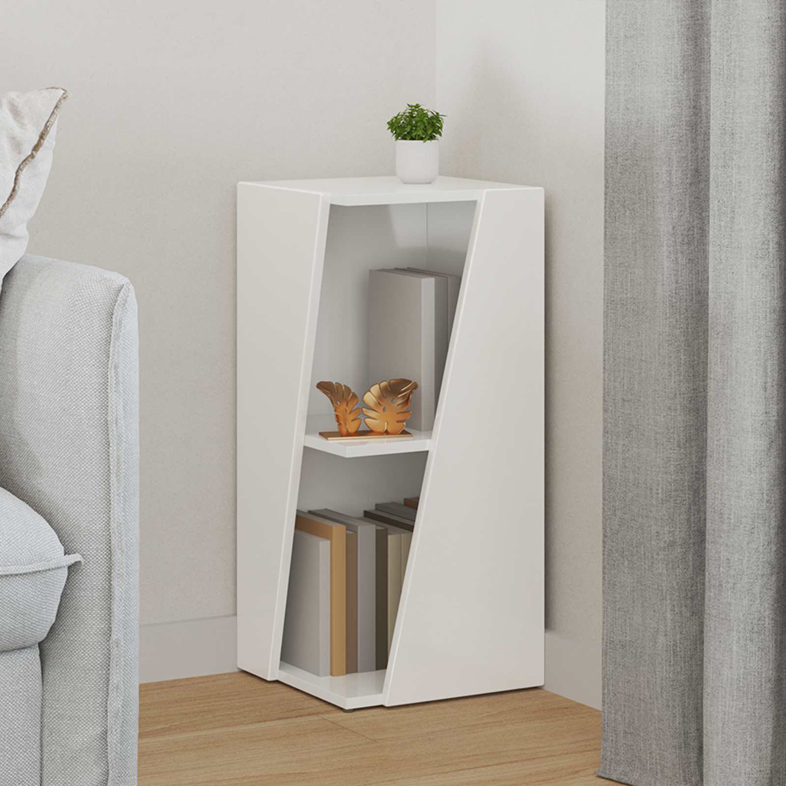 Étagère latérale Blanc brillant 33 x 32 x 70,5 cm - XIOS