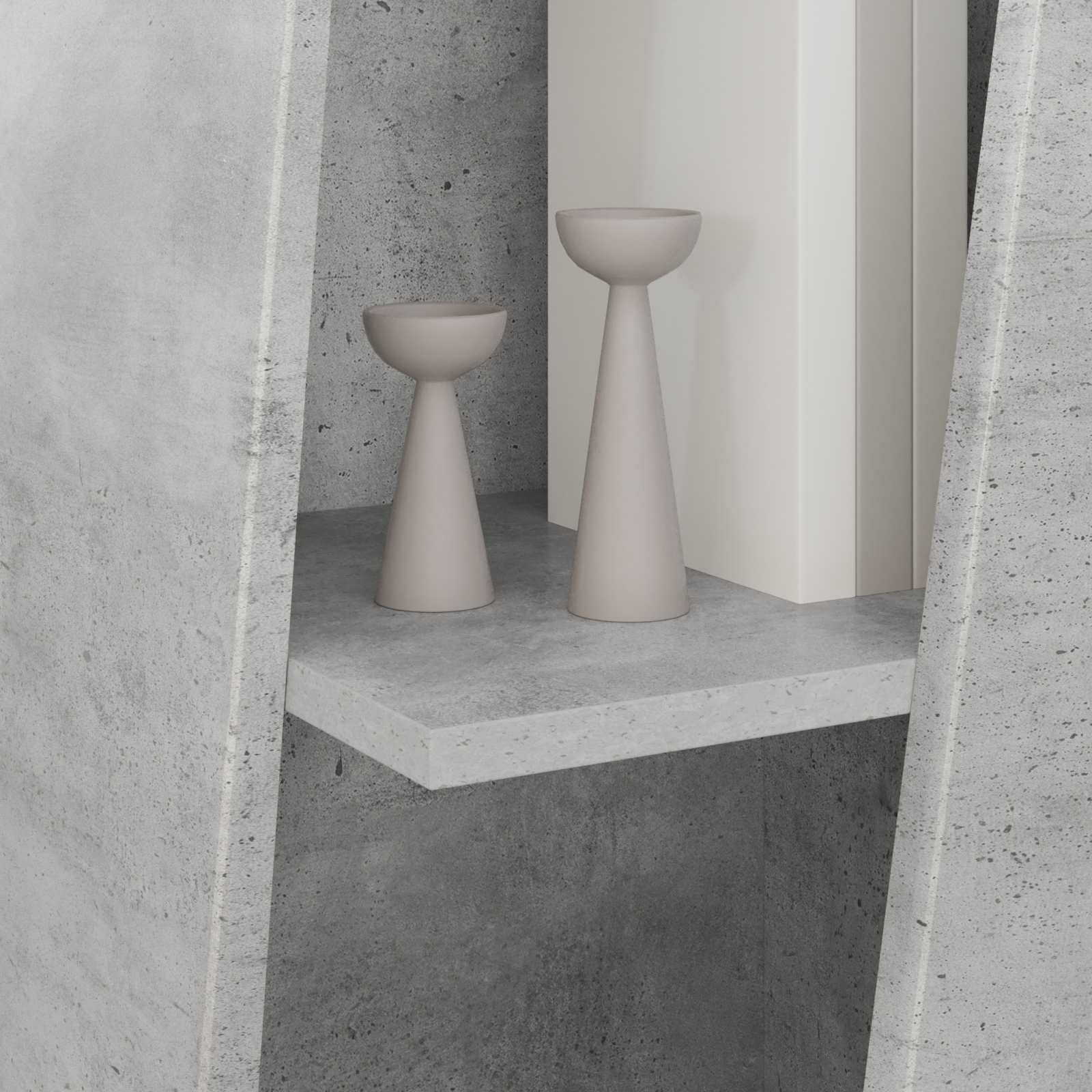 Étagère latérale Gris béton 33 x 32 x 100,5 cm - XIOS