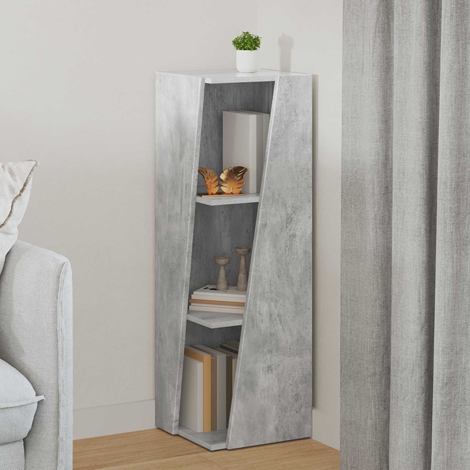 Étagère latérale Gris béton 33 x 32 x 100,5 cm - XIOS