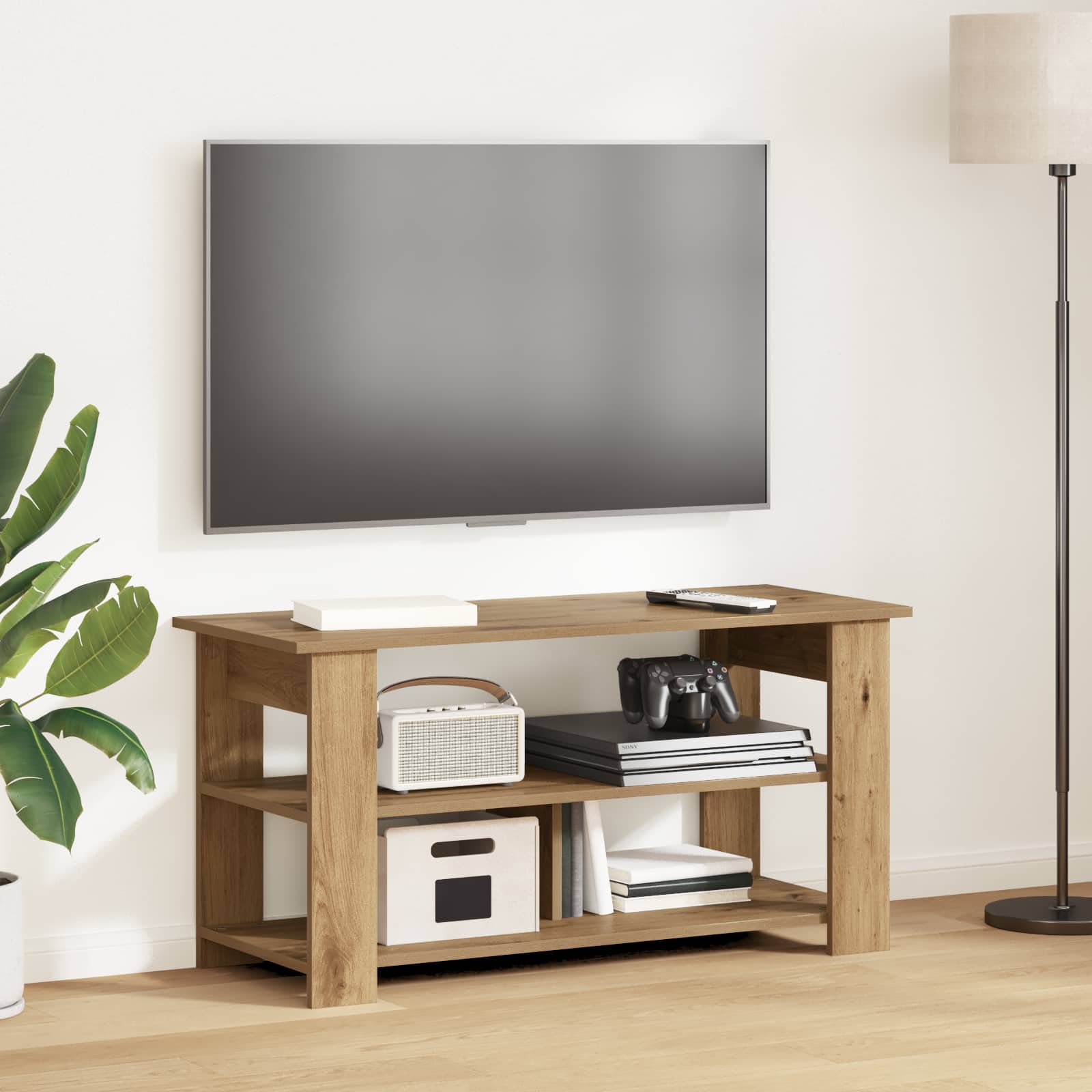 Support de télévision 100 x 40 x 50 cm Chêne artisanal - XIOS