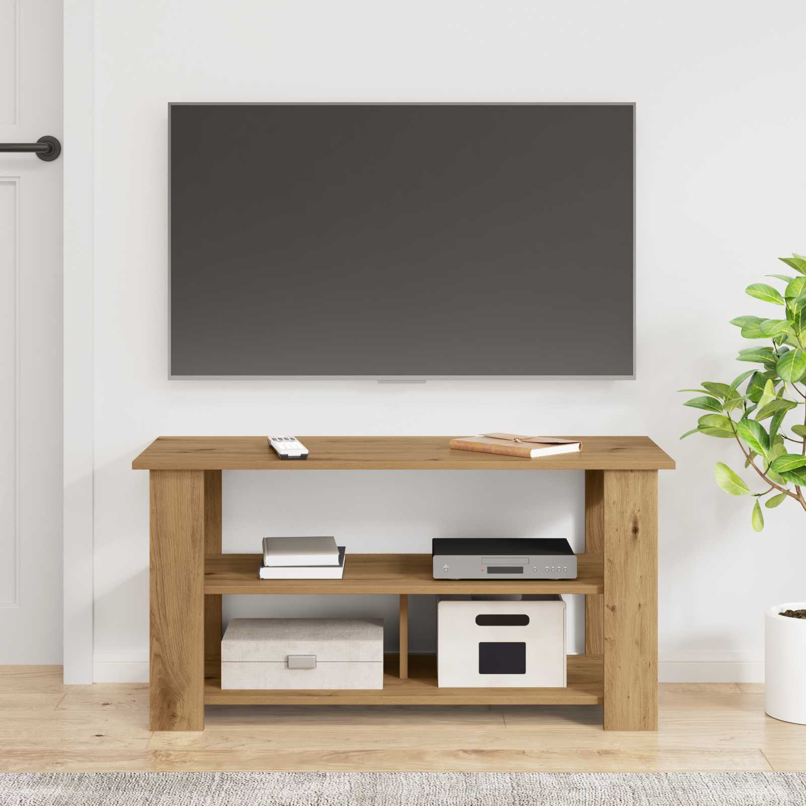 Support de télévision 100 x 40 x 50 cm Chêne artisanal - XIOS