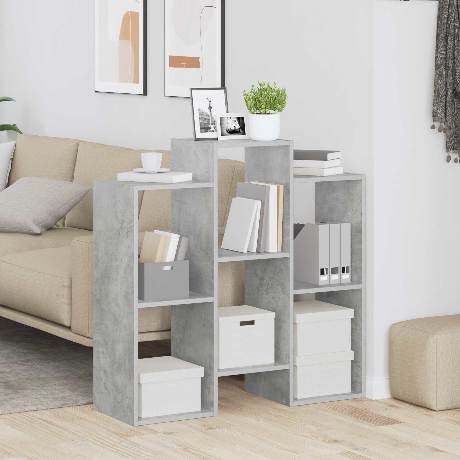 Buffet Gris béton 90 x 30 x 90 cm - XIOS