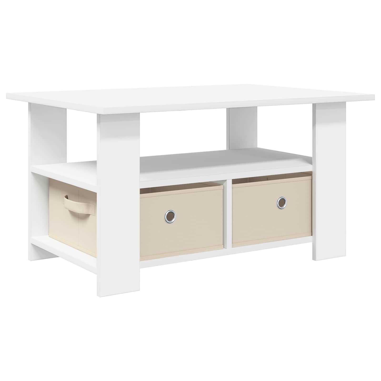 Table basse avec tiroir Blanc 77 x 55 x 42 cm Bois d'ingénierie - XIOS