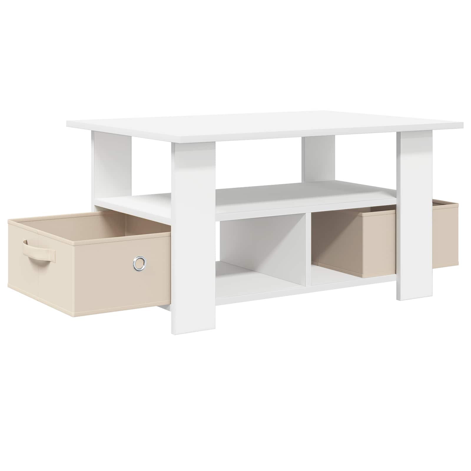 Table basse avec tiroir Blanc 77 x 55 x 42 cm Bois d'ingénierie - XIOS
