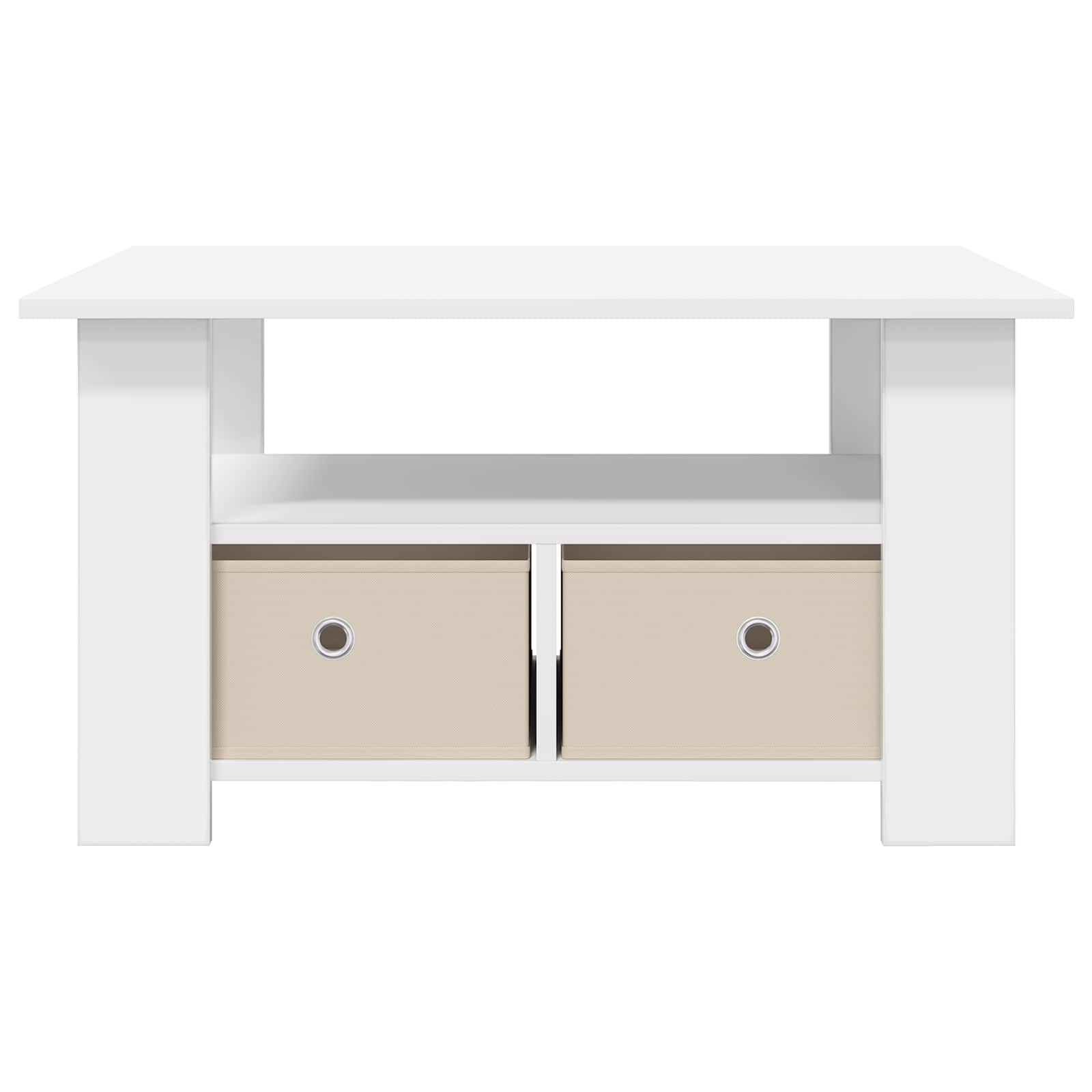 Table basse avec tiroir Blanc 77 x 55 x 42 cm Bois d'ingénierie - XIOS