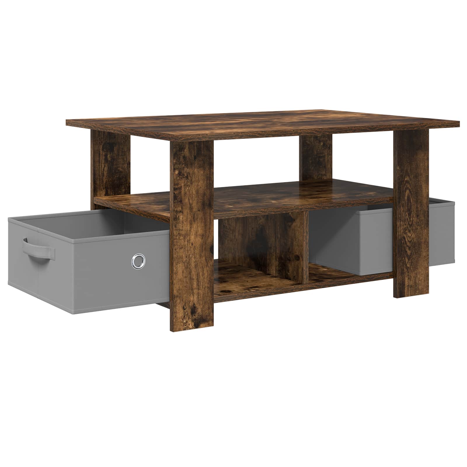 Table basse Chêne fumé 77 x 55 x 42 cm Bois d'ingénierie - XIOS