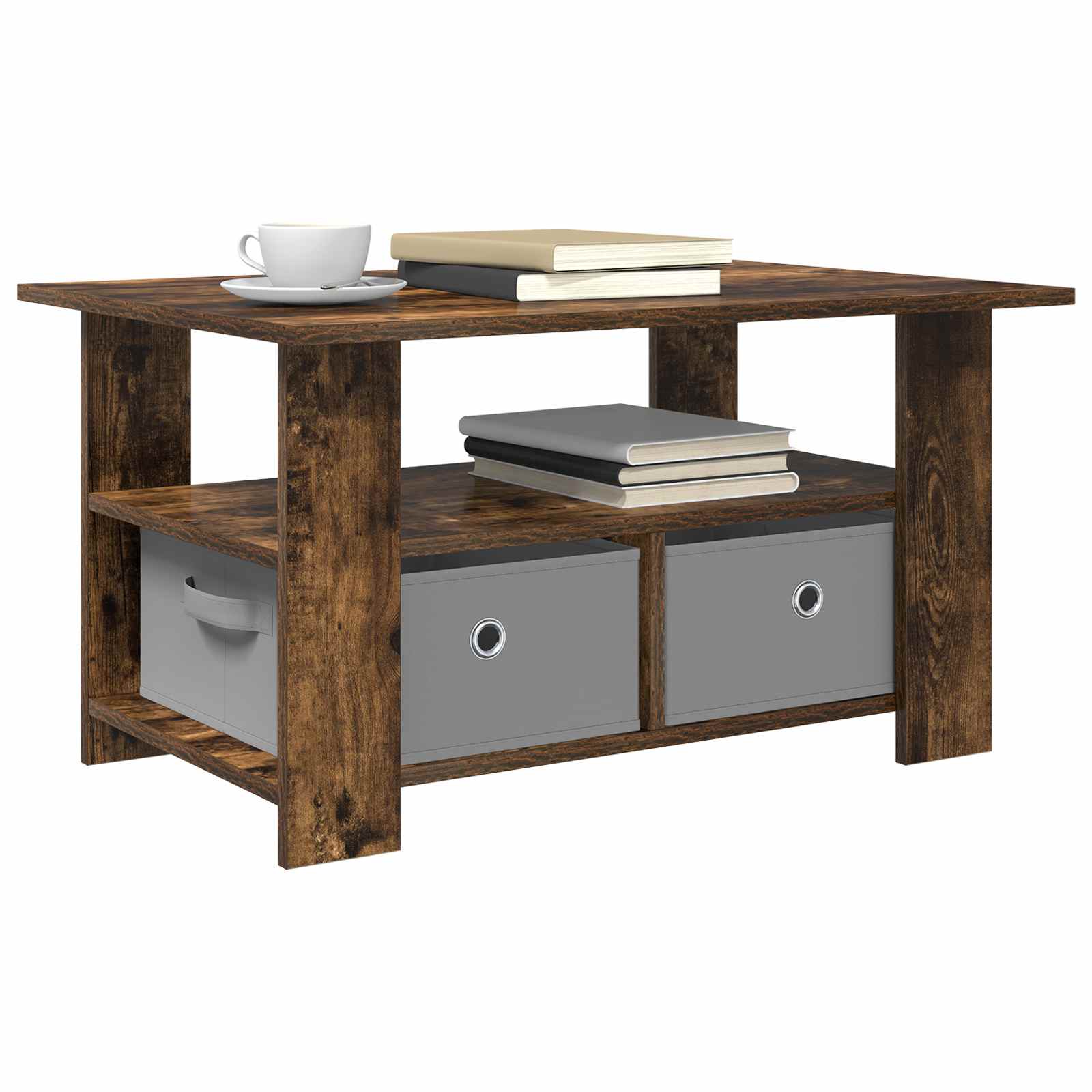 Table basse Chêne fumé 77 x 55 x 42 cm Bois d'ingénierie - XIOS