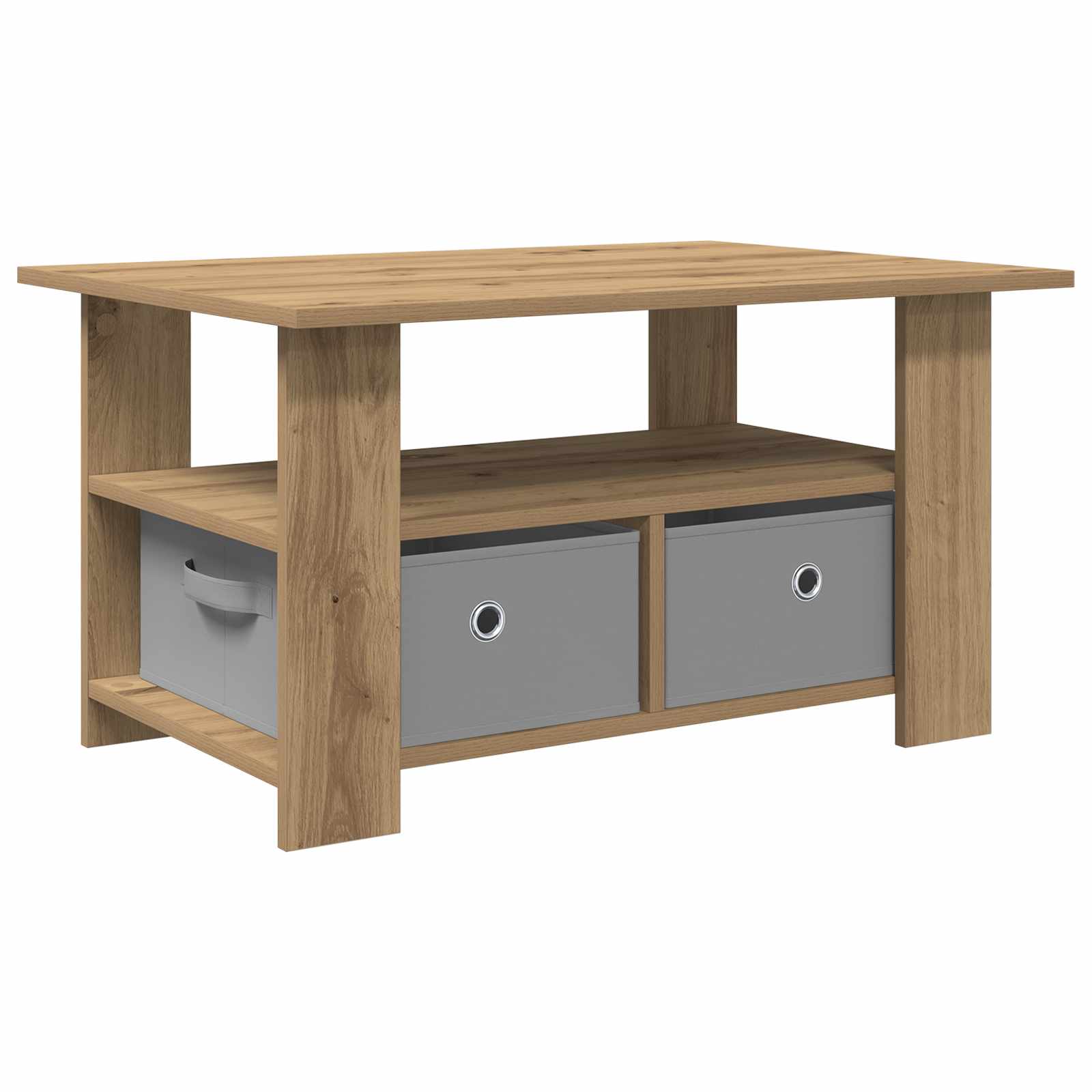 Table basse Chêne artisanal 77 x 55 x 42 cm Bois d'ingénierie - XIOS