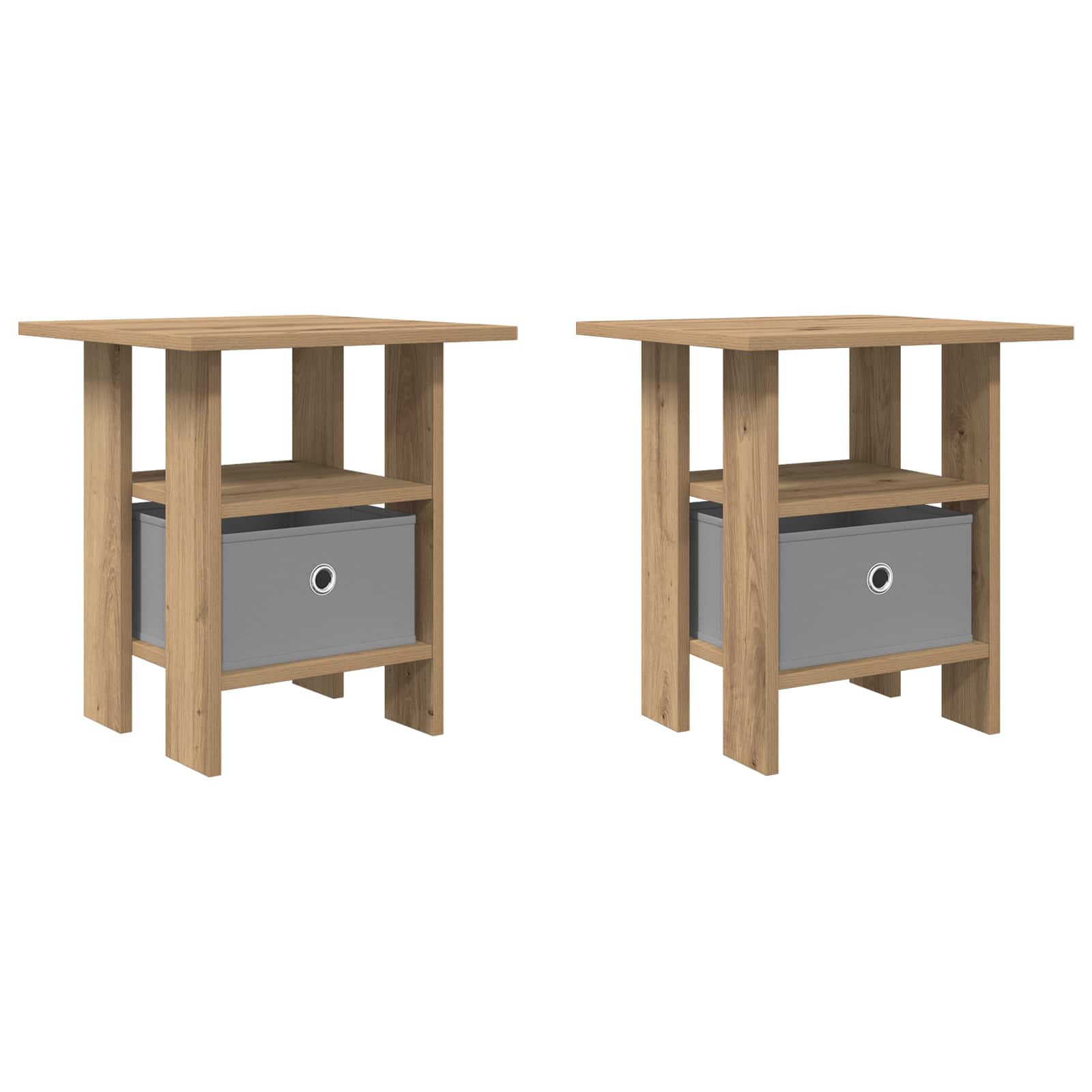 Table de chevet 2 pc Chêne artisanal 41 x 40 x 45 cm - XIOS