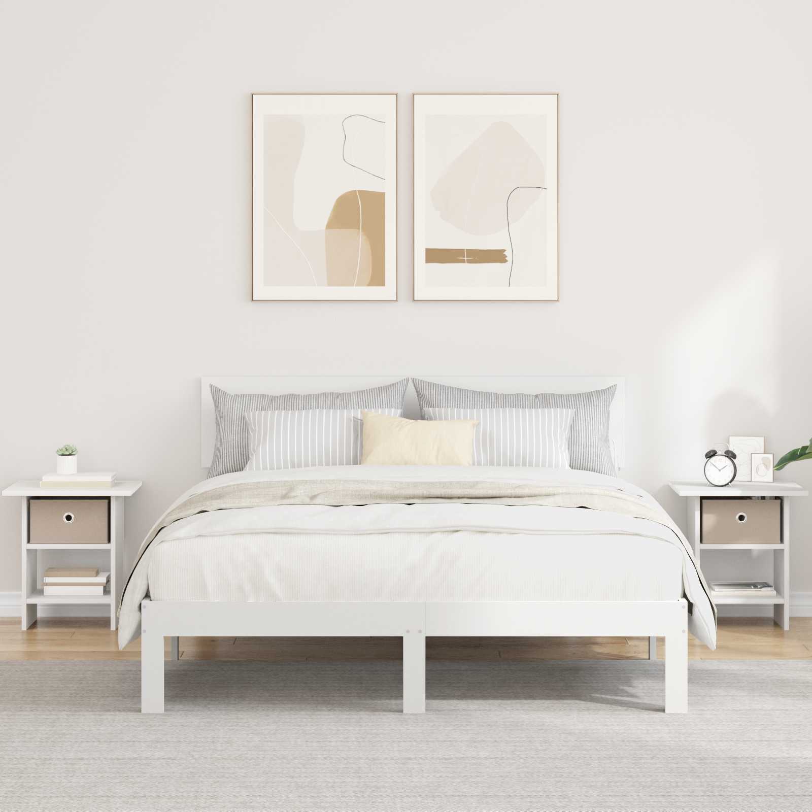 Table de chevet 2 pcs Blanc 41 x 40 x 45 cm Bois d'ingénierie - XIOS