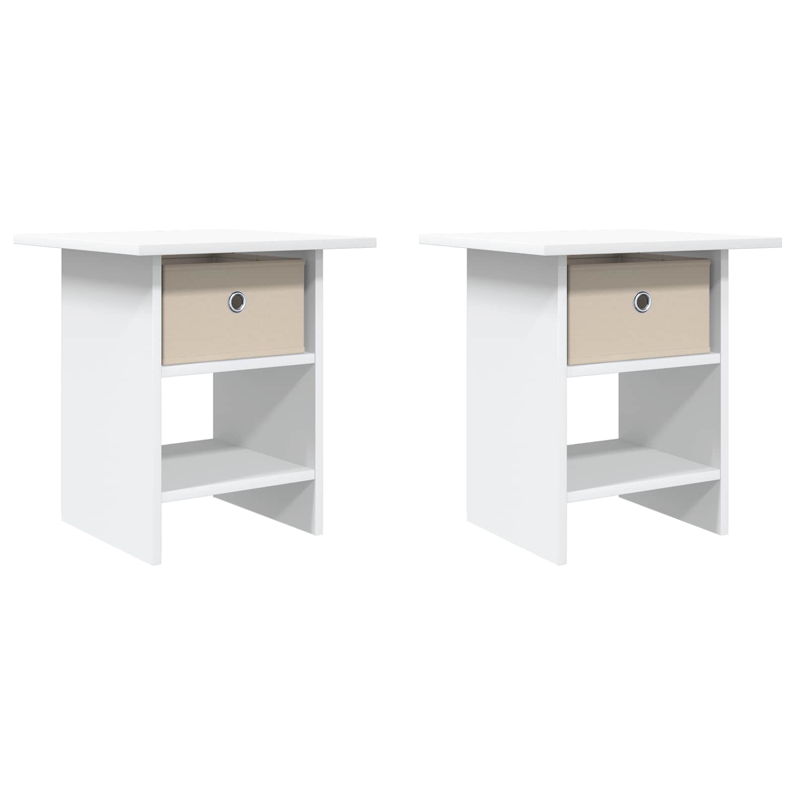 Table de chevet 2 pcs Blanc 41 x 40 x 45 cm Bois d'ingénierie - XIOS