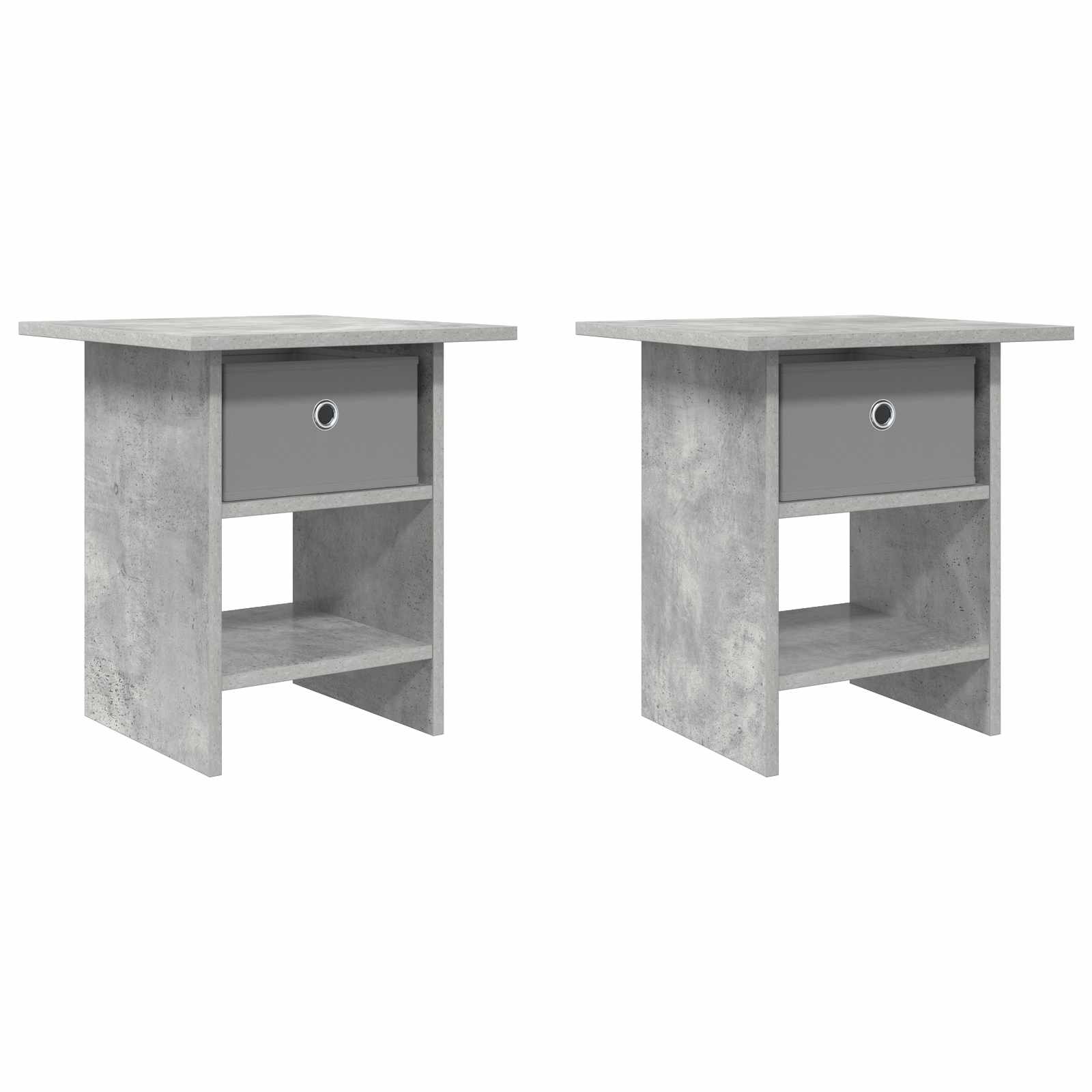 Table de chevet avec tiroir 2 pcs Gris béton 41 x 40 x 45 cm - XIOS