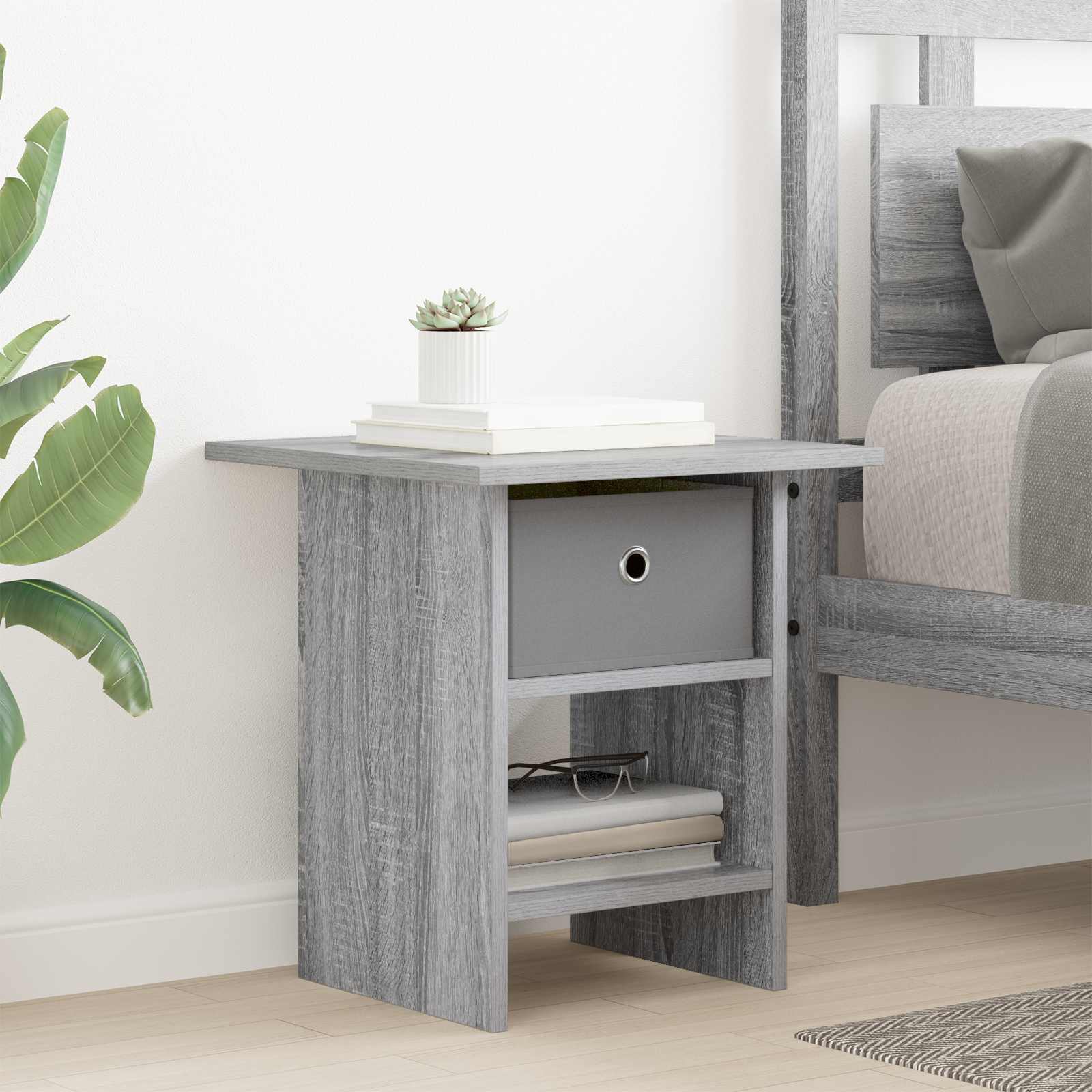 Table de chevet avec tiroir 2 pcs Gris Sonoma 41 x 40 x 45 cm - XIOS