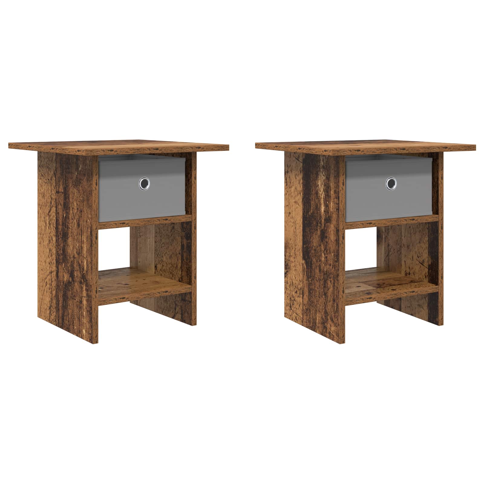 Table de chevet avec tiroir 2 pcs Bois ancien 41 x 40 x 45 cm - XIOS