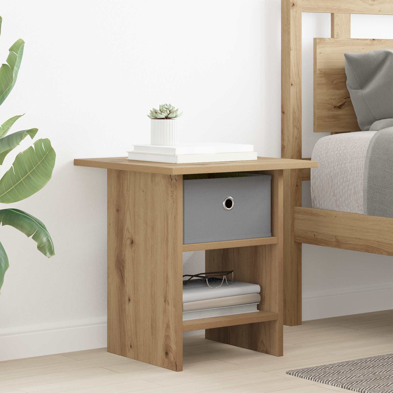Table de chevet 2 pc Chêne artisanal 41 x 40 x 45 cm - XIOS