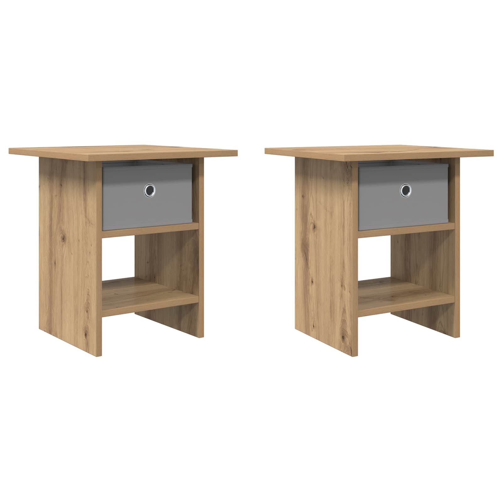 Table de chevet 2 pc Chêne artisanal 41 x 40 x 45 cm - XIOS