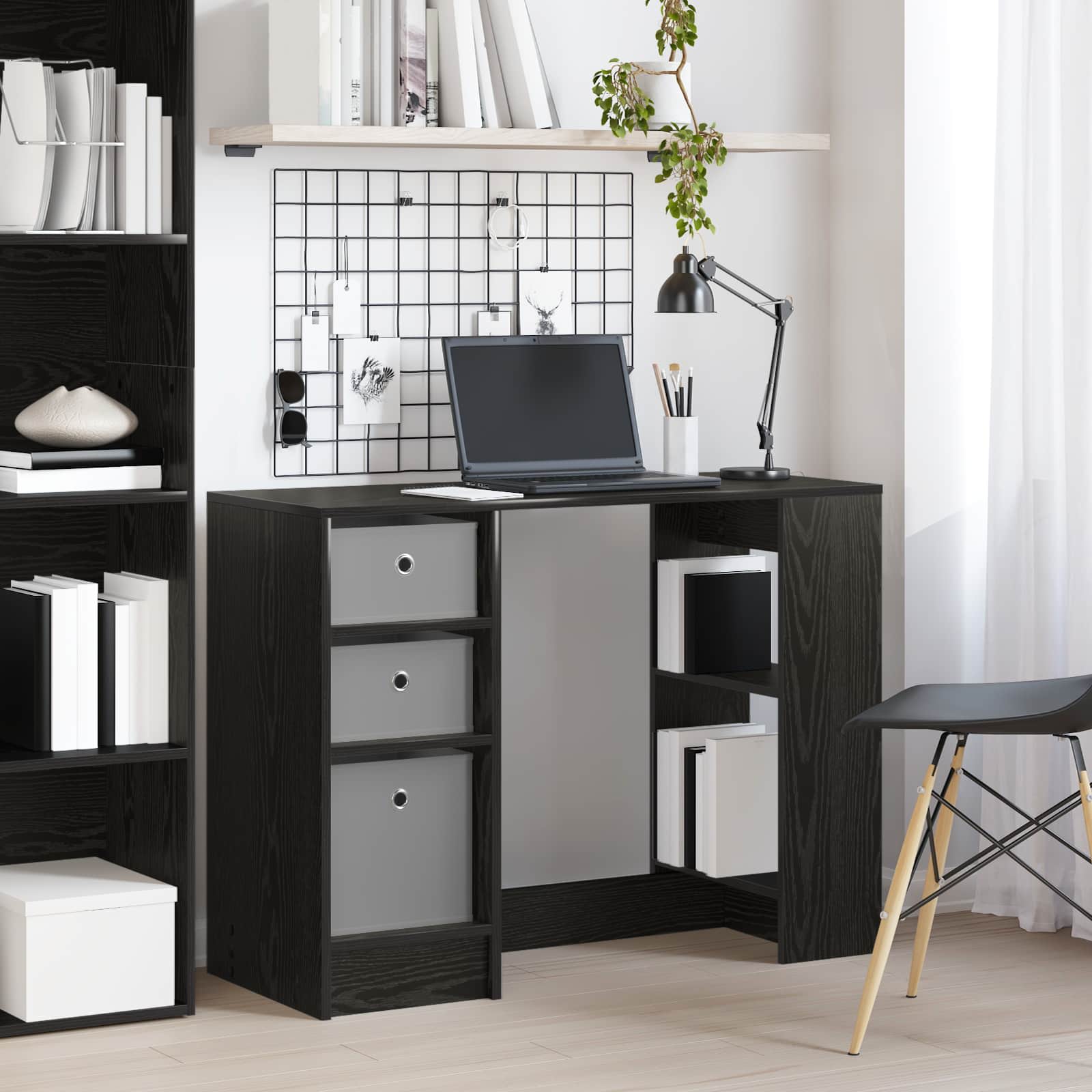 Bureau Chêne noir 100 x 40 x 75 cm Bois d'ingénierie - XIOS